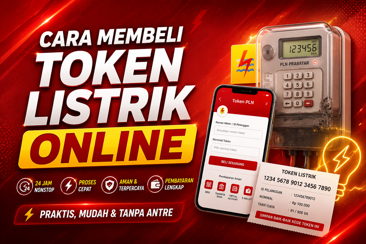 Cara Membeli Token Listrik Online, Mudah, Cepat, dan Aman